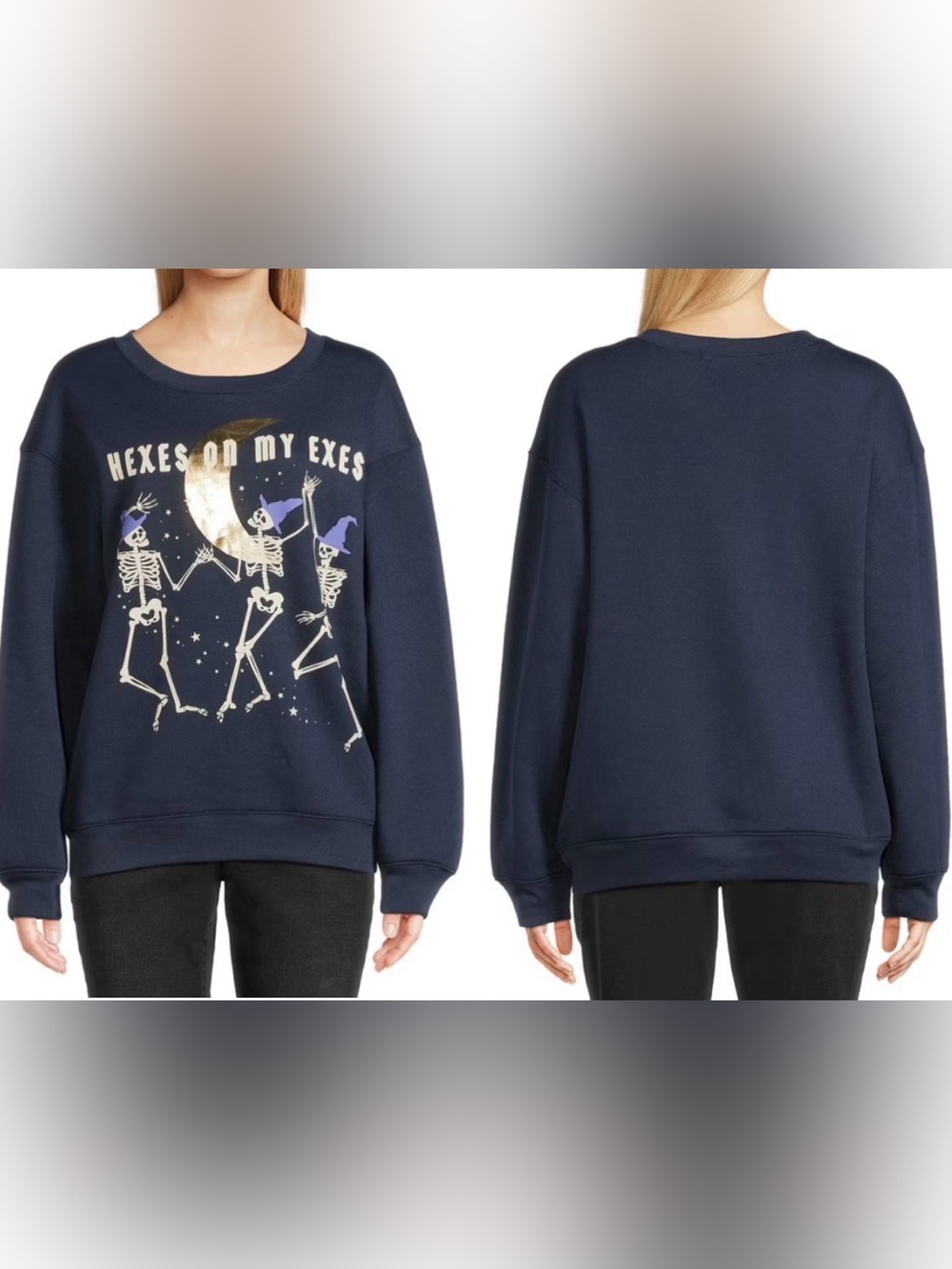 NWOT Wound Up Junior’s Hexes On My Exes Skeleton Halloween Crewneck Sweatshirt M